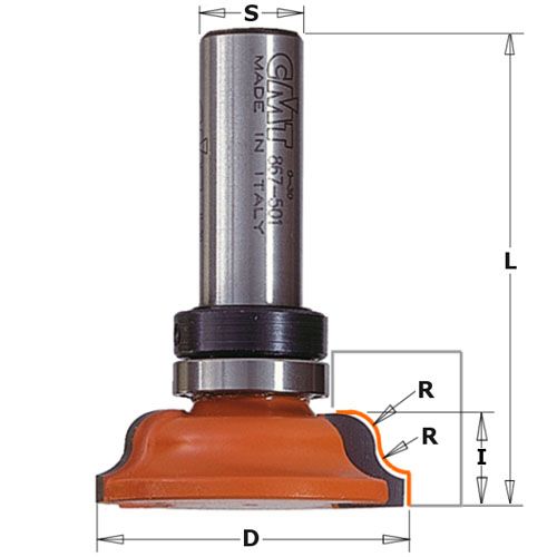 Fresa para molduras con rodamiento guía CMT 8/967.5B
