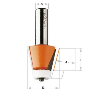 Fresa para biselar para materiales compuestos con rodamiento guía CMT 8/980.55-8/966.5