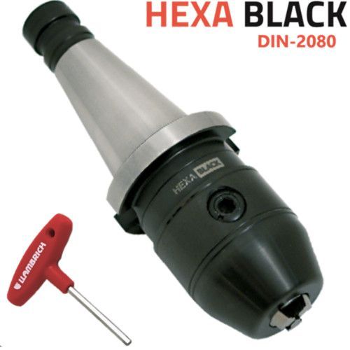 Portabrocas con cono integrado y llave hexagonal HEXA-BLACK DIN-2080 Llambrich