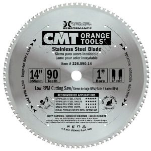 Sierra circular corte acero inoxidable CMT Ø355x2.2x25.4 Z90 8ºFWF