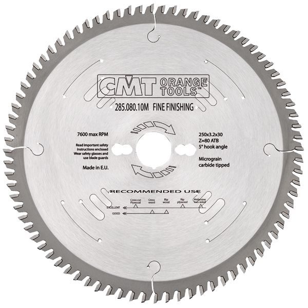 Sierra circular corte de precisión CMT Ø350x3.5x35 Z108 15ºATB