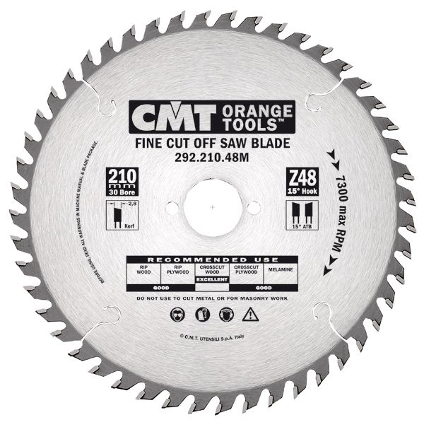 Sierra circular corte precisión CMT Ø180x2.6x30 Z40 15ºATB