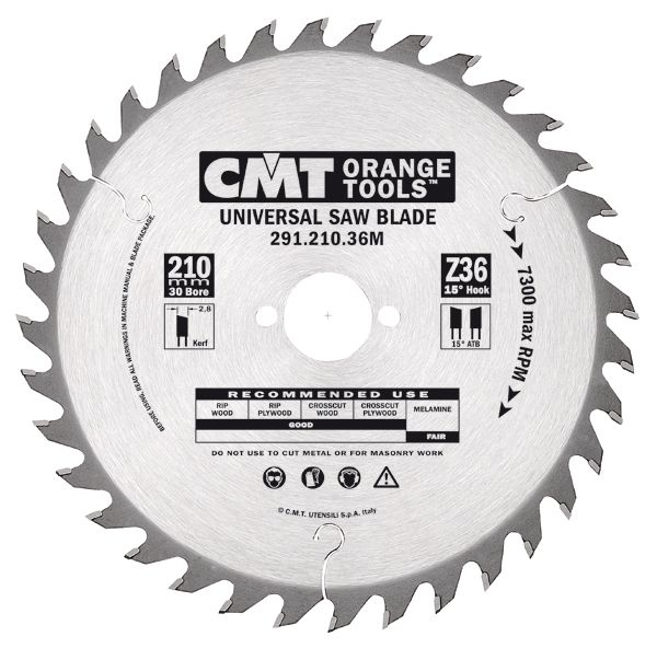 Sierra circular corte transversal CMT Ø125x2.4x20 Z20 15ºATB