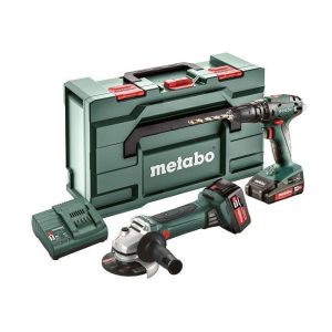 Combo set taladro atornillador + Amoladora angular 2.4.4 SB + W Metabo(18V/2,0+4,0Ah) 2 baterías