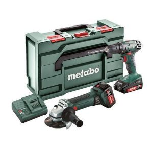 Combo set taladro atornillador + Amoladora angular 2.4.3 BS + W Metabo(18V/2,0+4,0Ah) 2 baterías